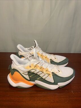 Adidas Patrick Mahomes 1 Impact FLX Khaki Pine Orange Cross Training Shoes 11.5